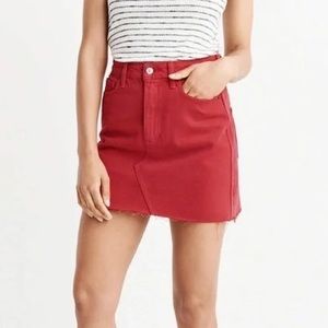 Abercrombie Red Denim Mini Skirt
